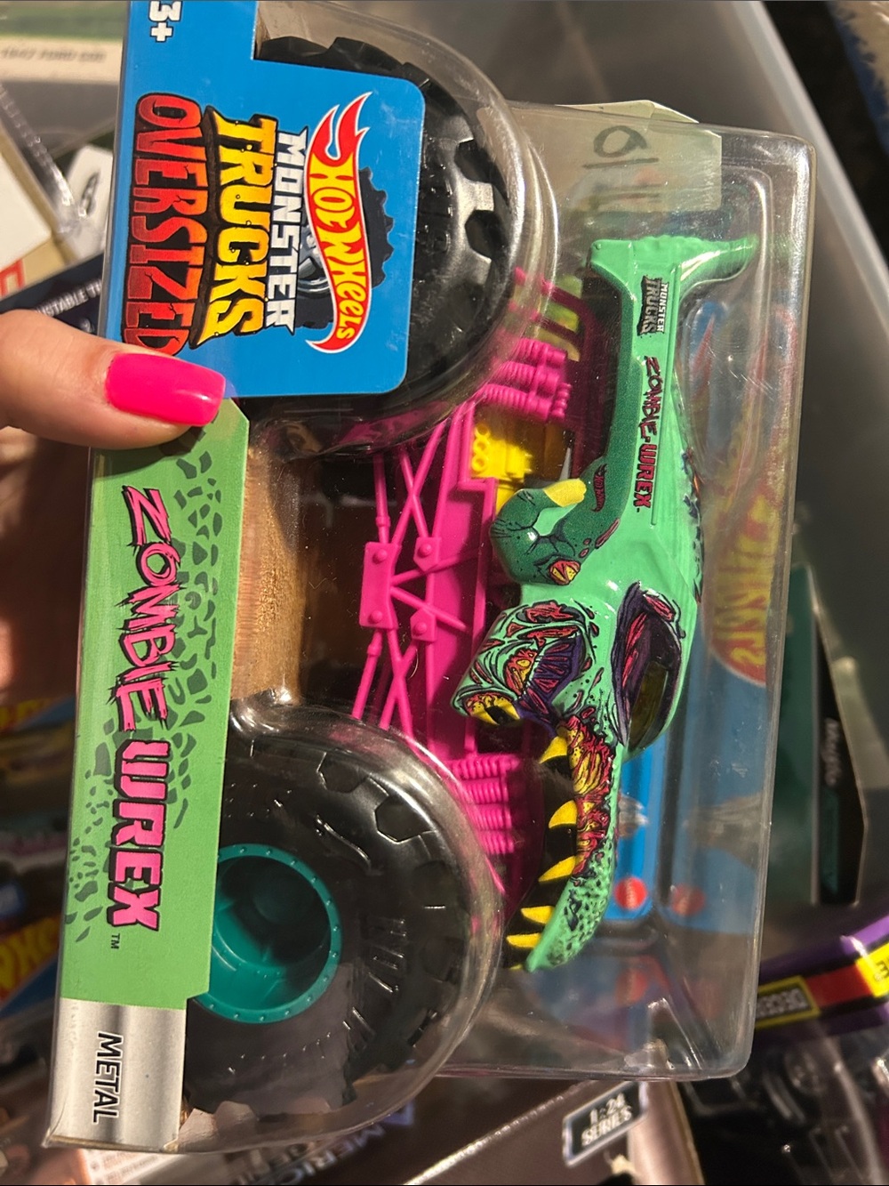Jade Zombie Wirex Monster Truck - Bright Green with Pink Chassis